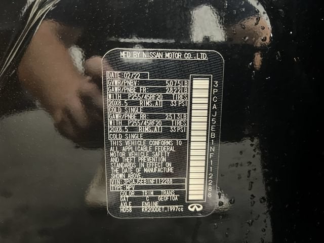 2022 INFINITI QX50 SENSORY AWD